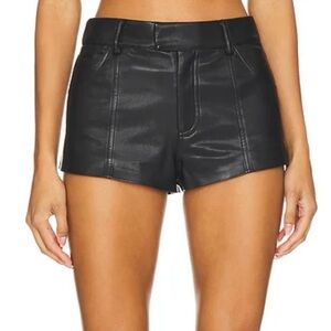 Camila coelho Zarah faux leather black micro shorts